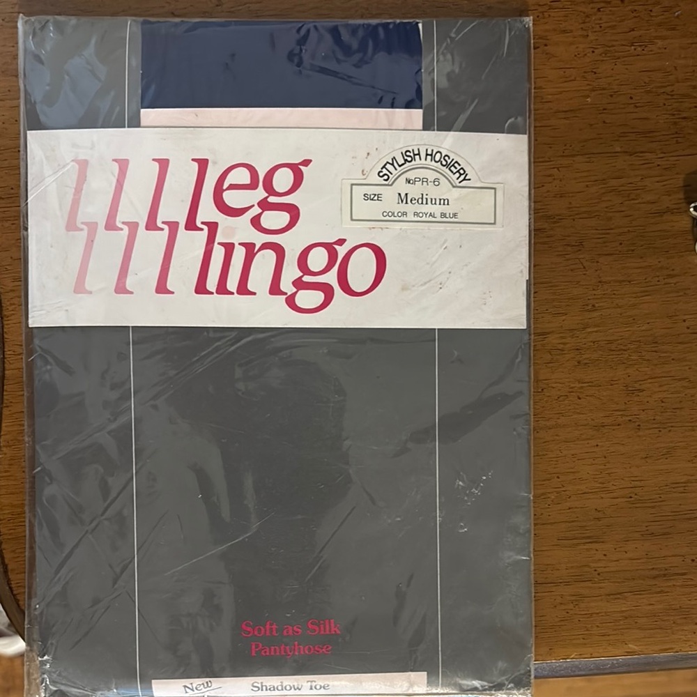 Vintage 1980’s  Leg Lingo Hosiery new in package - royal blue medium